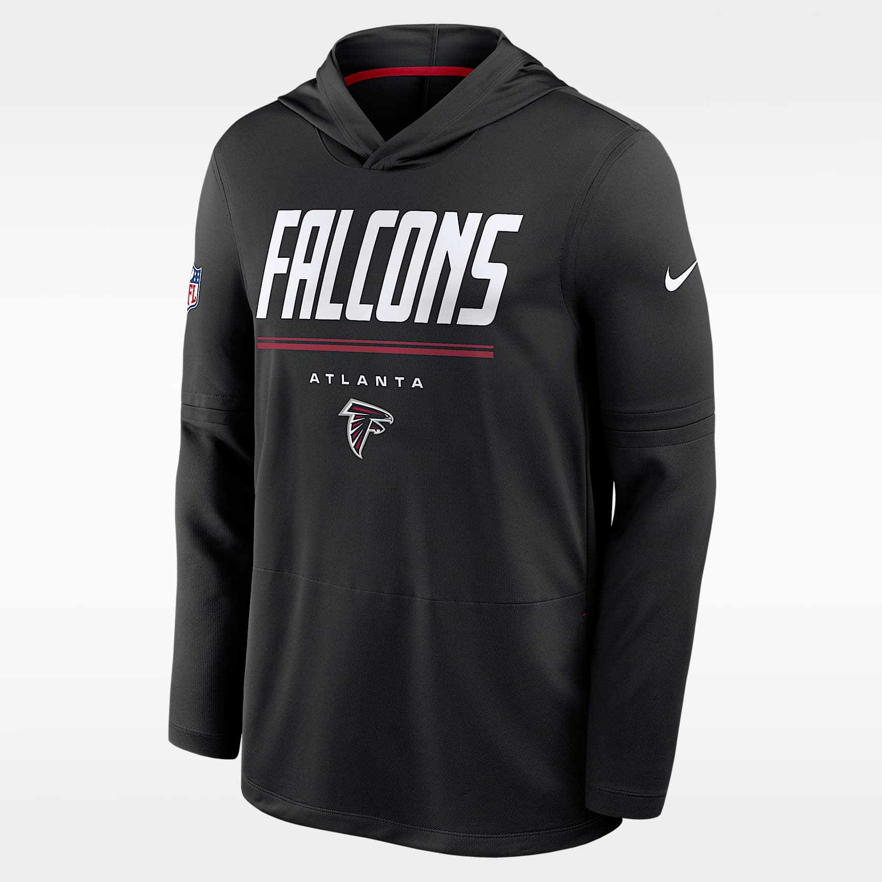 【NFL ウォームアップ】NIKE ファルコンズ サイドライン エリートシャツ Atlanta Falcons Sideline Men's Nike Dri-FIT NFL Long-Sleeve Hooded